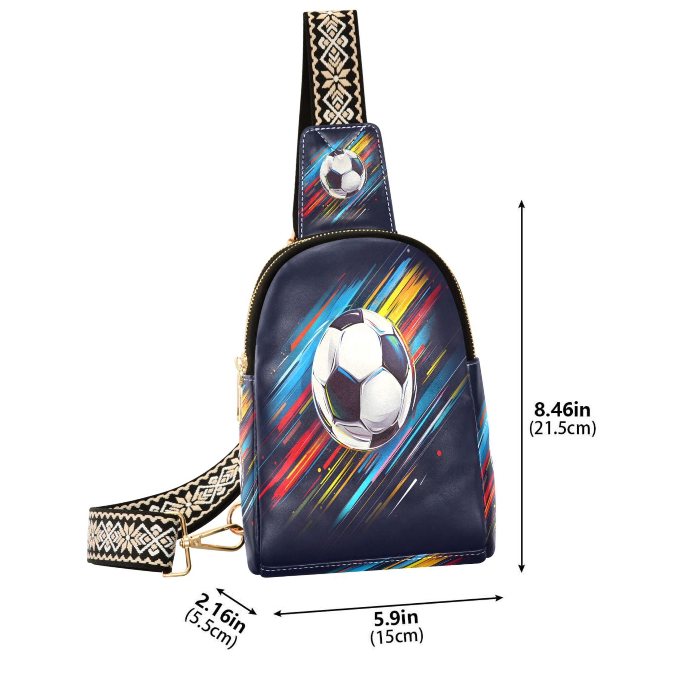 ALAZA Soccer Ball Art Sling Bag for Women Men Waterproof Crossbody Chest Bags