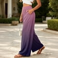 thumbnail image 5 of Gradient Ombre Wide Leg Pants for Women, High Waist Flowy Palazzo Trousers - Boho Summer Beach Vacation Bottoms Purple Pink XXL, 5 of 7