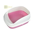 thumbnail image 4 of Bandeja de arena para gatos Semi cerrada Cama para gatos Suministros para mascotas Contenedor de arena para gatos Anti salpicaduras Robusto Elevación , rosa grande, 4 of 8