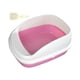 thumbnail image 4 of Caja de arena para gatos abierta, caja de arena elevada, contenedor de arena para gatos, caja de arena para mascotas, Rosa Grande, 4 of 9