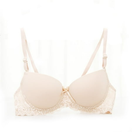 

JEFFENLY Women Lace Push-up Bra Plus Size Floral Underwire Soft Cup Everyday Bra