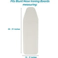 thumbnail image 2 of Polder Blunt Nose Ironing Board Cover, Stain Resistant, Water Repellent, 48-51 x 15-17 Inch, 100% Cotton Cover with 8mm Pad and Bungee Cord Binding, Natural, 2 of 2