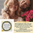 thumbnail image 5 of Opolski Sunflower Beaded Bracelet with Inspirational Card Elastic Adjustable Girls Natural Stone Round Beads Bracelet, 5 of 8