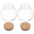 thumbnail image 4 of QUMONIN 2pcs Spherical Glass Jar with Cork Lid Airtight Candy Jar Kitchen Glass Jar for Preserving Storing, 4 of 8