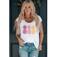 thumbnail image 2 of ABPHQTO Camiseta estampada con cuello redondo y estampado de piña blanca para mujer, 2 of 5