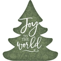 P. Graham Dunn Joy to The World Festive Green 3.5 x 3.194 Pine Wood Christmas Small Shape Sign