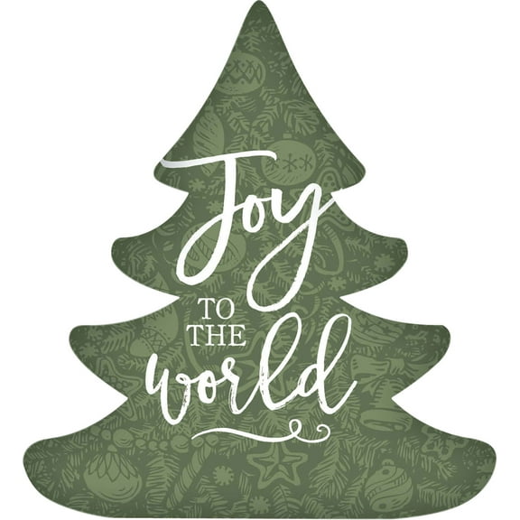 P. Graham Dunn Joy to The World Festive Green 3.5 x 3.194 Pine Wood Christmas Small Shape Sign