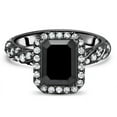 thumbnail image 3 of Dreamofdazzles Jewels 1.90Ct Emerald Cut Black Diamond Engagement Wedding Band Ring 14K Black Gold Plated 925 Sterling Silver For Women's -7, 3 of 4