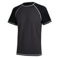 thumbnail image 2 of Weilanxin Swim Shirts Short Sleeve for Men Quick Dry Running UPF50+ Sun Protection Rash Guard Top BT3-CharcoalGray+Black 3XL, 2 of 7