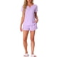 thumbnail image 2 of Conjunto de lounge de punto waffle para mujer INSPIRE CHIC de 2 piezas, traje deportivo con bolsillos, talla XL, color púrpura, 2 of 5