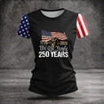thumbnail image 5 of KDDYLITQ 250 Year American Anniversary Shirts for Women July 4th Usa Flag Short Sleeve Tees Causal Usa Star Stripes Independence Blouses American Flag Cute Crew Neck Tops Black 3XL, 5 of 6