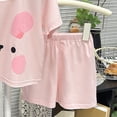 thumbnail image 5 of KPOPLK Summer Toddler Girl Clothes Girl Clothes 3 6 12 18 24 Months 2T 3T Toddler Baby Girl Summer Clothes Short Sleeves T-Shirt Tops + Shorts Cute Outfits Set(12-18 Months,Pink), 5 of 6
