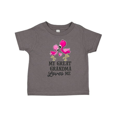 

Inktastic My Great Grandma Loves Me with Two Flamingos Boys or Girls Toddler T-Shirt