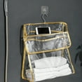 thumbnail image 6 of FEOLGEHLY Stylish Handbags Closet Space-saving Storage Bag Organizer Purse Holder PVC Dustproof Bag with Handle, Hanging Toiletry Bag, Dirty Laundry Bag for Bathroom, Gold, 6 of 6