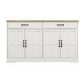 thumbnail image 6 of Tcbosik 60"W Sideboard Buffet Cabinet, Kitchen Storage Cabinet with 2 Drawers and 4 Doors, Coffee Bar Cabinet for Kitchen Dining Room Living Room, White, 6 of 9