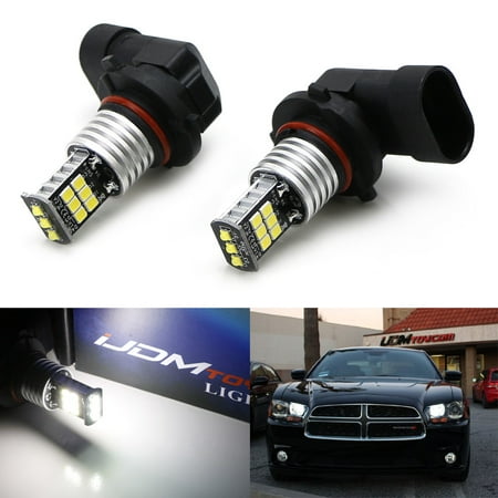 

iJDMTOY Xenon White 12-SMD 3-CREE High Power 9005 LED Daytime Running Light Bulbs Compatible With Dodge Charger