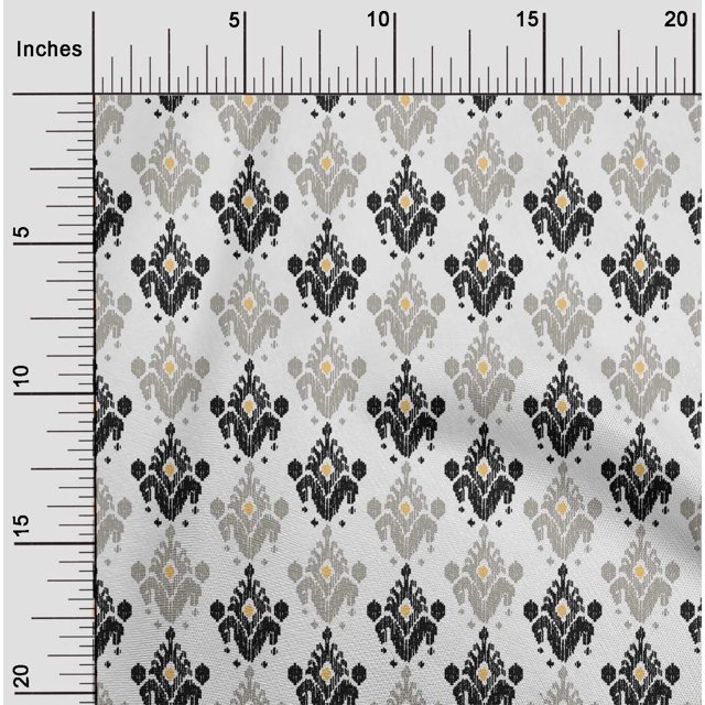 oneOone Tissu Popeline de Coton Ethnique Ikat Imprimé 1 Yard 56 Pouces de Large