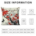 thumbnail image 5 of PIKWEEK  Plum Blossom Floral Throw Pillow Cover Cases Branch Foliage Butterfly Cherry Japanese Blossom Ink China Culture Classic Outdoor Decor Pillowcase Home Square Pillow Slip, 5 of 5