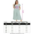 thumbnail image 5 of Yesfashion Plus Size Loose Jumpsuits for Women Summer Short Sleeve One Piece Outfit Wide Leg Floral Jumpsuits, 5 of 5