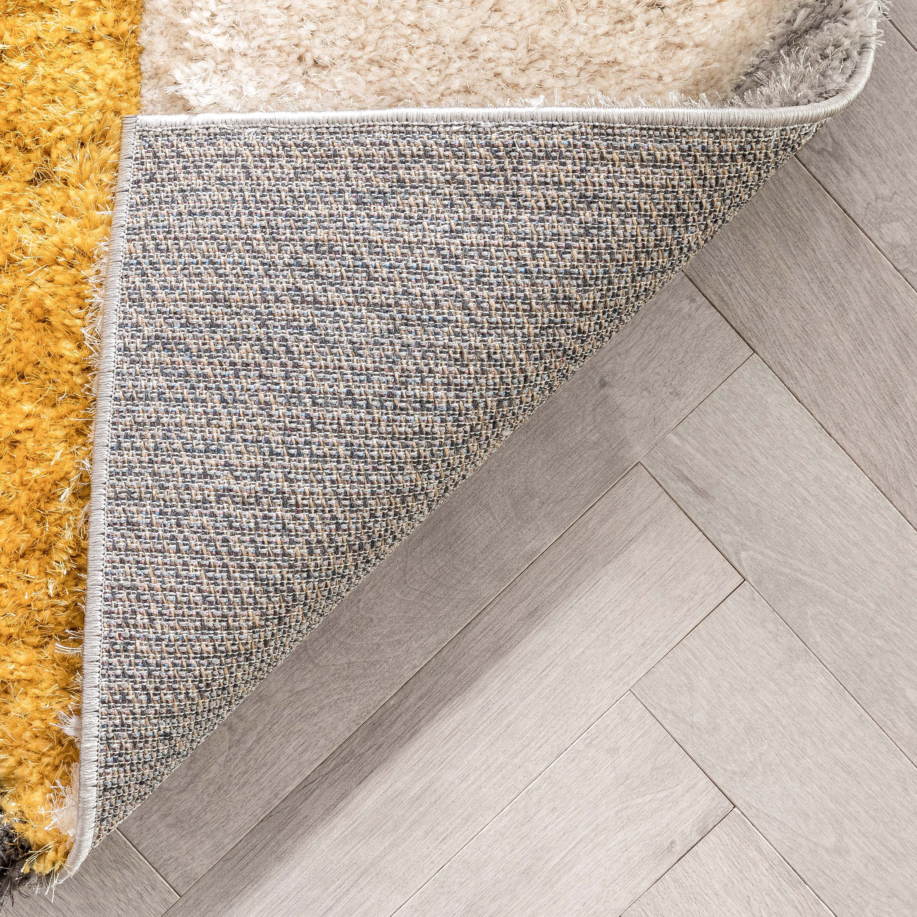 Well Woven Lolly Mika Retro Zig-Zag Pattern Yellow Grey 2'7" x 7'3" Runner 3D Texture Shag Area Rug