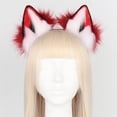 thumbnail image 4 of Diadema con orejas de imitación de felpa Yuyangstore disfraz de regalo para vestido de Halloween Rojo Naranja blanco, 4 of 8