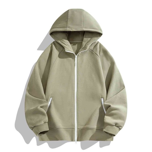 pstuiky mangas largas para hombre, Sudadera con capucha y manga larga para hombre, deportiva, holgada, con cremallera y bolsillo con cordón, de color liso y a la moda camisetas de hombre xl