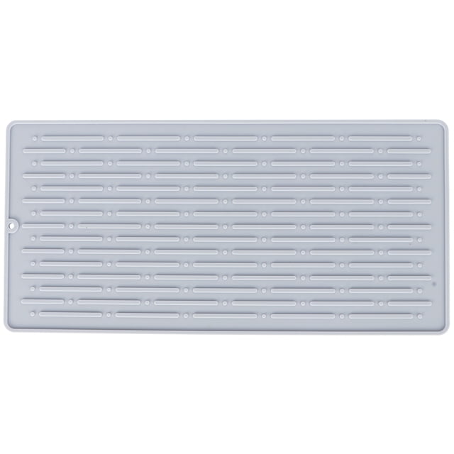 Silicone Pad, Draining Rack Mat, Foldable Heat-Resistant 2 Holes Dishwasher Safe Soft Texture For Kitchen Quick Cleaning 3 Hole Drain Rack Mat