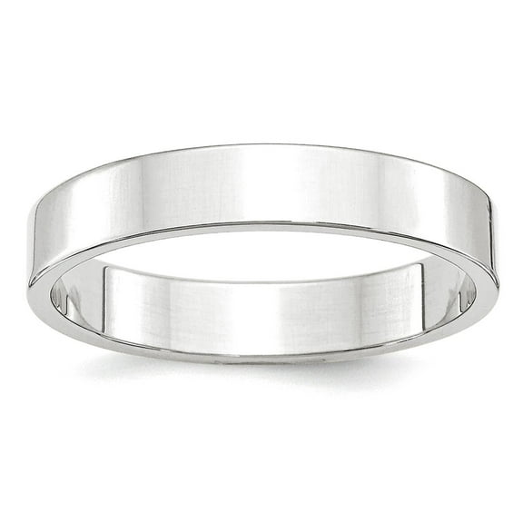 10k White Gold Solid Polished Lightweight 4mm Ltw Flat Band Size 7 Ring Ring for Women and Men