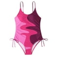 thumbnail image 3 of Sngxgn Swimsuits for Women Modest Tummy Control Swimdress Vintage Bathing Suits Swimwear(Purple,M), 3 of 6