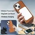 thumbnail image 3 of Detachable Wallet Case for iPhone 14 Card Slots Holder, Premium PU Leather Magnetic Cover Compatible with Mag-Safe, Shockproof Removable Flip Kickstand Protective Case, Brown, 3 of 6