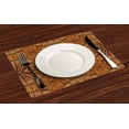 thumbnail image 3 of Ambesonne Tribal Place Mats Set of 4, Eastern Trippy Wood Pattern, Standard Size, Ginger, 3 of 5