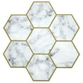 thumbnail image 3 of RoomMates 6" x 6" White Marble Hexagon Peel and Stick Tiles for Bathroom 4 Pack, 3 of 8