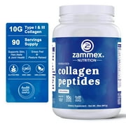 Zammex Collagen Peptides Powder, Unflavored Hydrolyzed Collagen Protein, Grass-Fed, Paleo & Keto, Non-GMO, 90 Servings