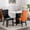 Black+Orange, variant on BSHTI 37.5-inch Modern Parson PU Leather and Velvet Upholstered Dining Chairs Set of 2 With Tufted Back, Nailhead Trim, Solid Rubberwood Legs for Dining Room (White+Light Blue)