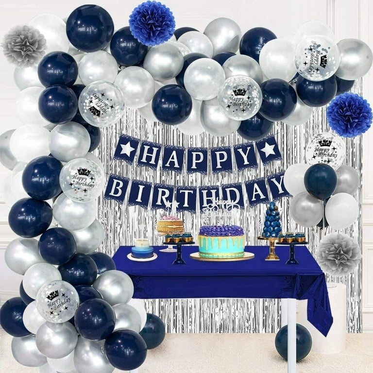 16th Birthday Decorations for Him or Her 16th Birthday Silver Party  Supplies Number Balloons and Happy Birthday Banner Balloons 