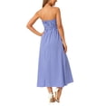 thumbnail image 3 of INSPIRE CHIC Women's Gingham Strapless Maxi Dress 2025 Casual Sleeveless Off Shoulder Smocked Beach Long Sundress XL Blue, 3 of 6