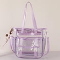thumbnail image 6 of PLHWHYQ Waterproof Dustproof Clear Backpack, Large Capacity Transparent Adult Knapsack with Comfort Shoulder Straps, for School, Work, Stadium and Travel c-Purple One Size, 6 of 8