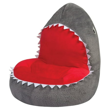 UPC: 0846216020476 | Trend Lab Toddler Plush Red and Gray Shark Character Chair
