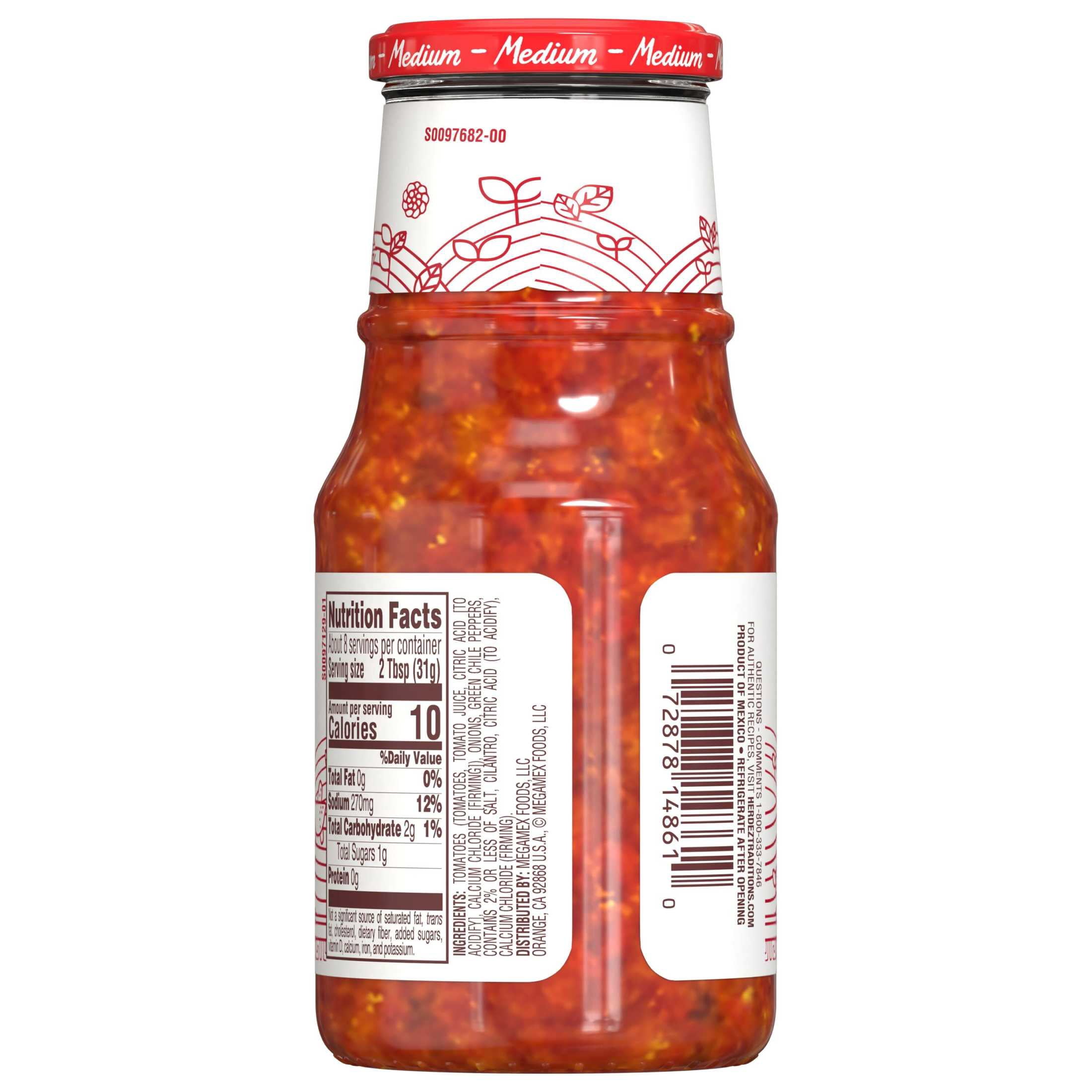 HERDEZ Salsa Casera Medium, Tortilla Chip Dip, Shelf Stable, 8.5