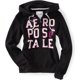 thumbnail image 1 of Sudadera con capucha y cremallera completa Aeropostale Aero Stacked 87 para mujer negro grande, 1 of 1