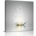 thumbnail image 1 of Canvas Wall Art White Lotus Flower Meditation Picture Modern Artwork Printed on Canvas - Oil Painting for Wall Decor - Stretched and Framed Ready to Hang(12" x 12"), 1 of 6