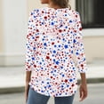 thumbnail image 6 of 4th of July Shirts Women Plus Size 3/4 Sleeve Tshirts Casual USA Flag Print Pullover USA 250th Anniversary Celebration Party Tops Independence Day Patriotic V Neck Blouses Navy L, 6 of 6