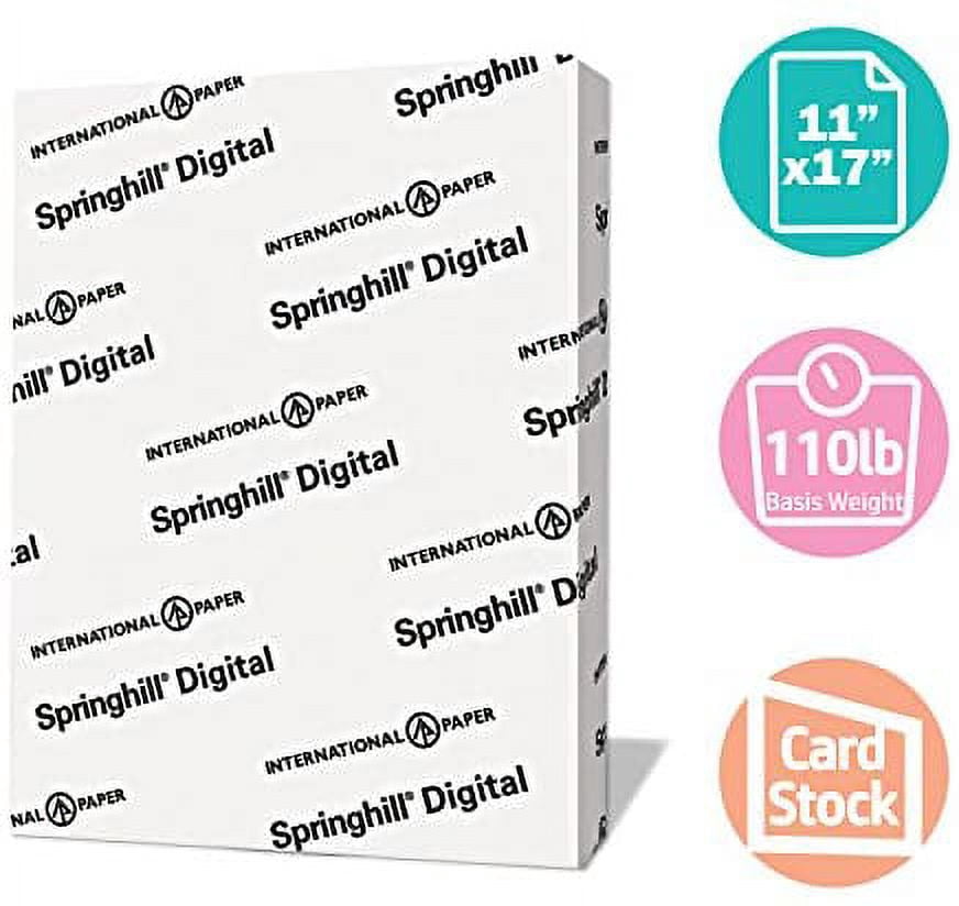 Springhill Green Colored Cardstock Paper, 110lb Index, 199 gsm, 11x17 card stock, 4 Ream Case / 1,000 Sheets - Heavy Cardstock with Smooth Finish (045320C)