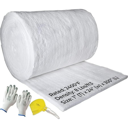 Ceramic Fiber Insulation Blanket Wool Thermal 2400F 8# 1" x 24" x 25'