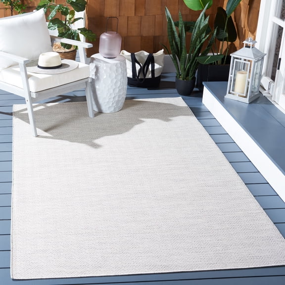 Safavieh Hampton Hoyt Zig-Zag Indoor/Outdoor Area Rug, Ivory/Multi, 5'1" x 7'6"