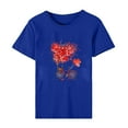 thumbnail image 5 of ICHUANYI Womens Valentine's Day Love Print Short Sleeve T-shirt Top Short Sleeve Crew Neck Top Shirt, 5 of 5