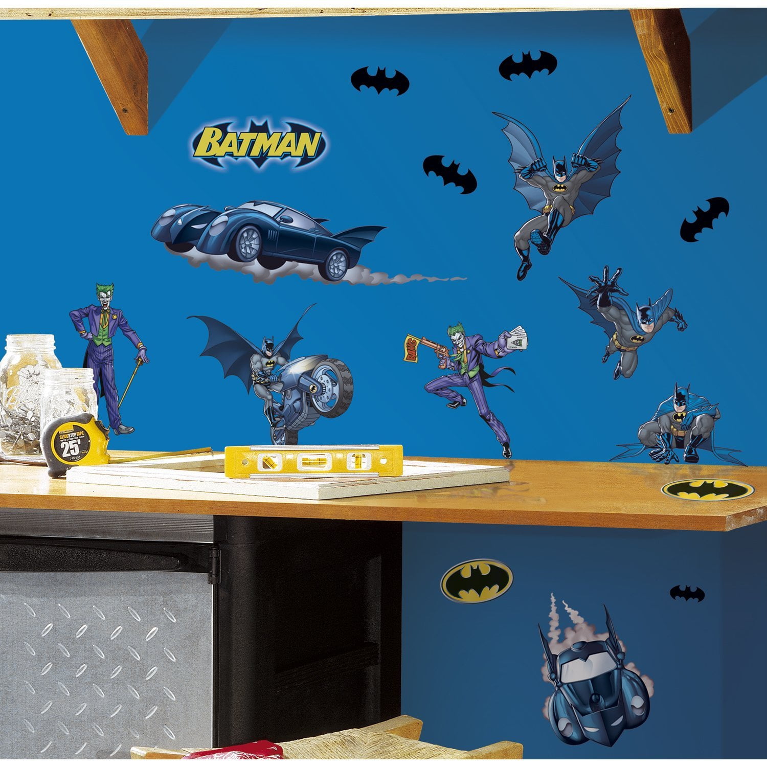 Kids Room Wall Sticker Spiderman BATMAN CAPTAIN AMERICA Super Hero Decal Decor