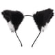 thumbnail image 1 of Diadema con orejas de gato y orejas de animal, accesorio para disfraz Negro, 1 of 9