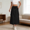 thumbnail image 2 of Wdgfv Maxi Skirt for Women Summer Side Slit Pencil Skirts Elastic High Waisted Long Skirt, 2 of 6