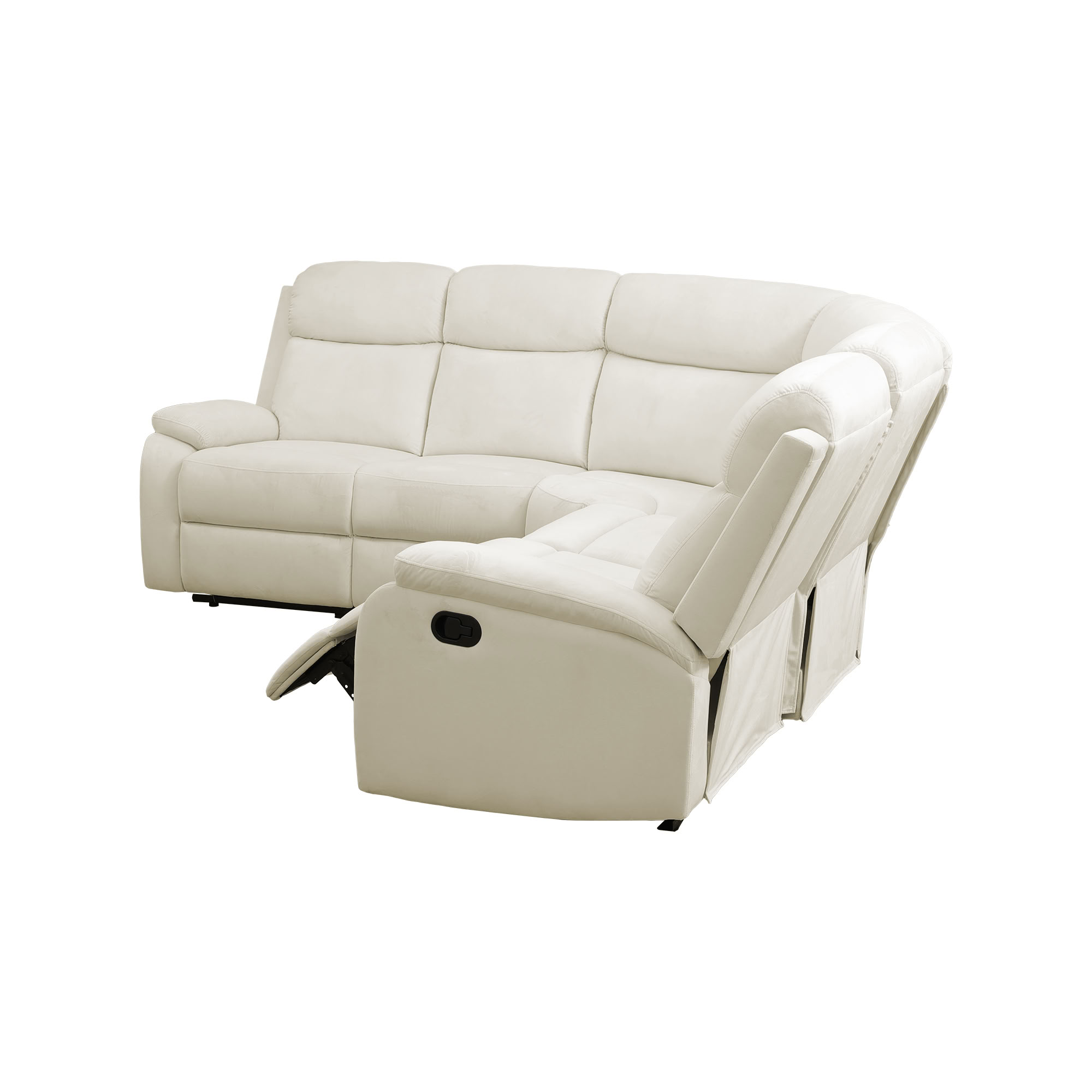 MAYEERTY 5-Seater Recliner Sofa Set - Non-Spinning Fabric with Adjustable Recline for Living Room & Home Theater